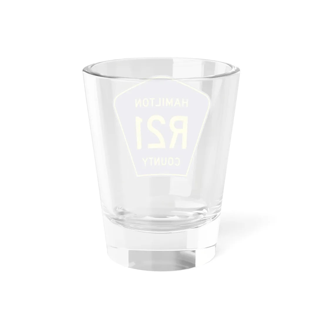 Hamilton County Route R21 IA (Iowa) (Road Sign) Shot Glass 1.5oz - Go Mug Yourself