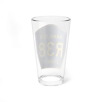 Hamilton County Route R38 IA (Iowa) (Road Sign) Pint Glass 16oz - Go Mug Yourself