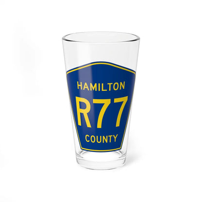 Hamilton County Route R77 IA (Iowa) (Road Sign) Pint Glass 16oz 16oz - Go Mug Yourself