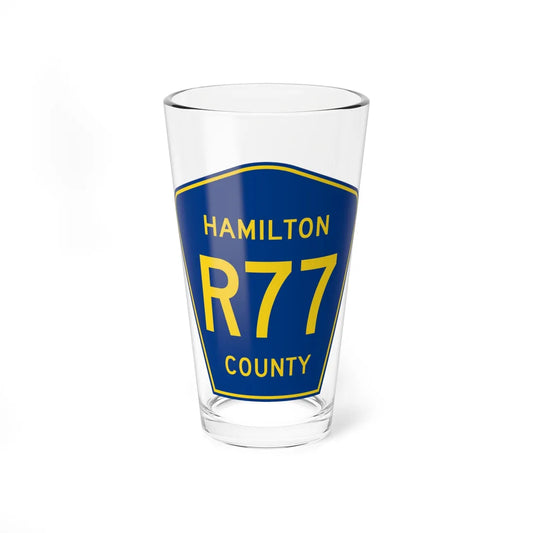 Hamilton County Route R77 IA (Iowa) (Road Sign) Pint Glass 16oz 16oz - Go Mug Yourself