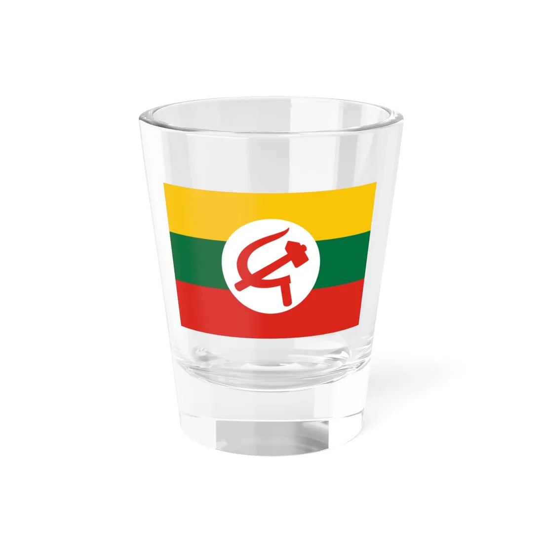 Hammer and Sickle flag of Burma (Myanmar) Shot Glass 1.5oz 1.5oz - Go Mug Yourself