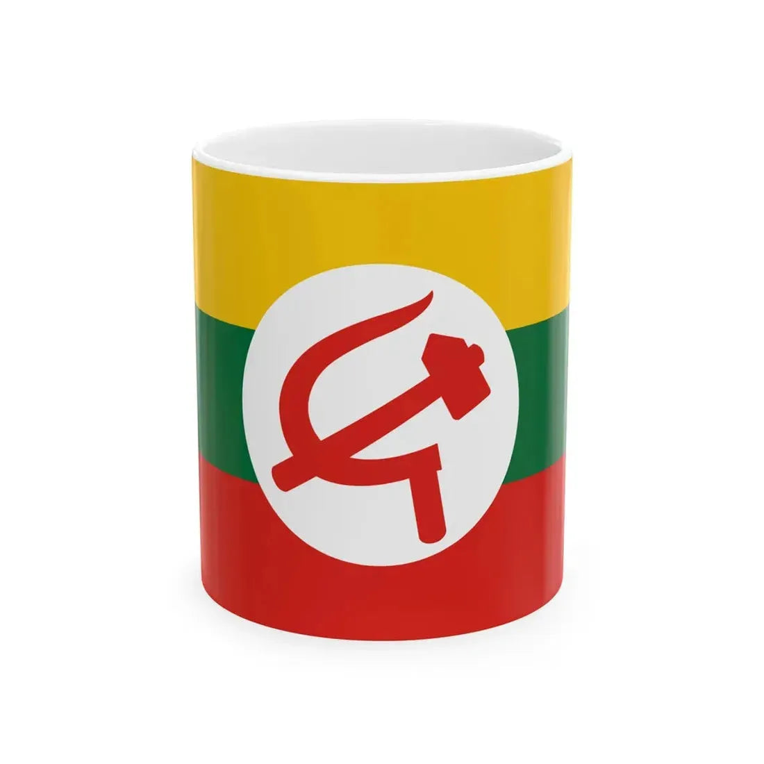 Hammer and Sickle flag of Burma (Myanmar) White Coffee Mug 11oz - Go Mug Yourself