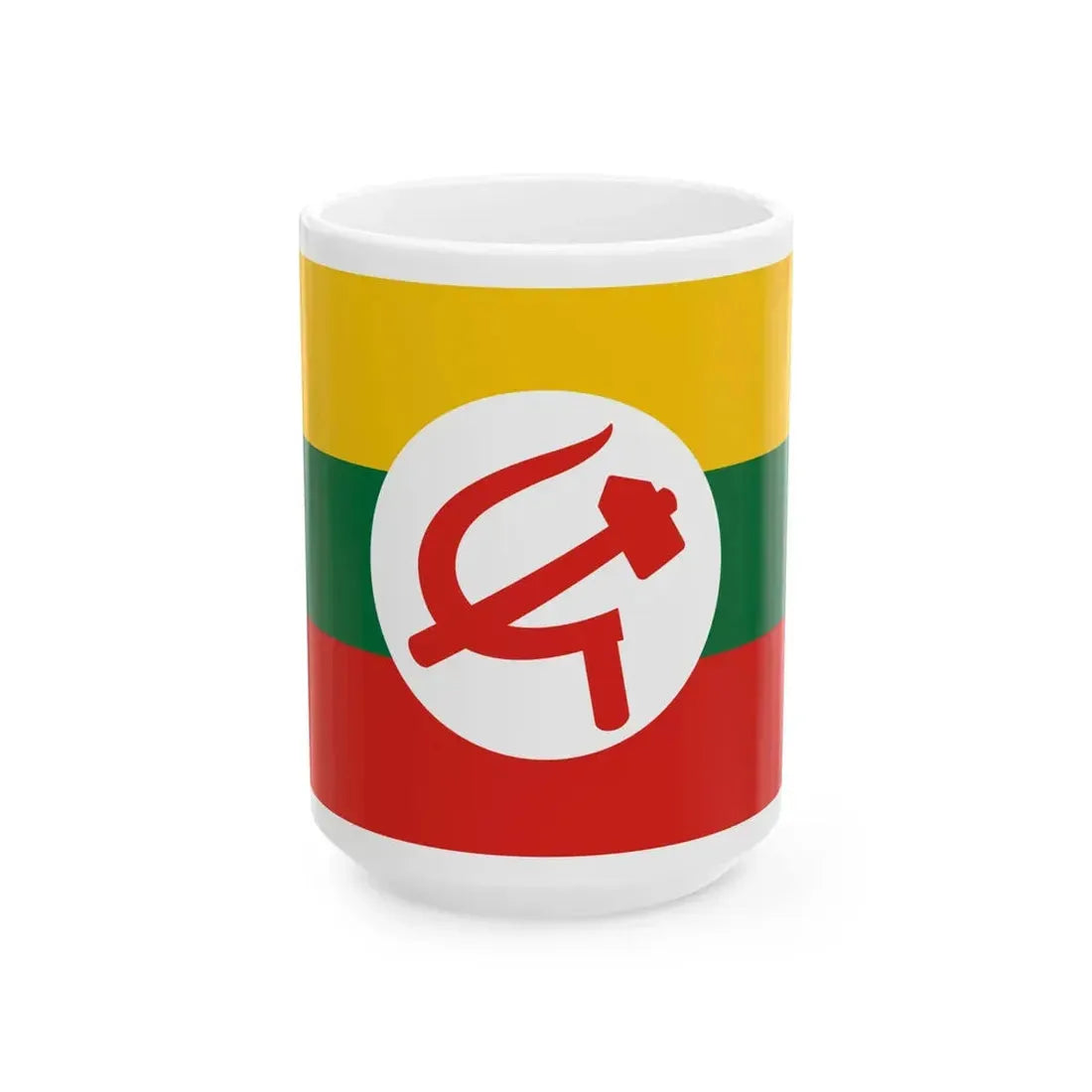 Hammer and Sickle flag of Burma (Myanmar) White Coffee Mug 15oz - Go Mug Yourself