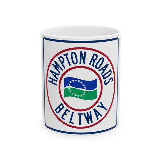 Hampton Roads Beltway (Virginia) (Road Sign) White Coffee Mug 11oz - Go Mug Yourself