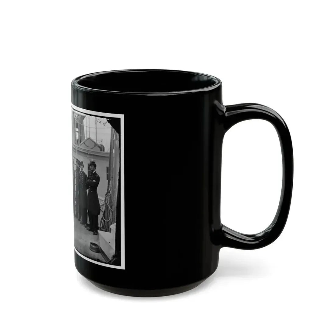 Hampton Roads, Va.  Rear Admiral David D. Porter And Staff Aboard His Flagship, U.S.S. Malvern (U.S. Civil War) Black Coffee Mug - Go Mug Yourself