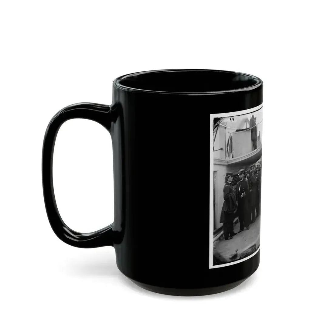 Hampton Roads, Va.  Rear Admiral David D. Porter And Staff Aboard His Flagship, U.S.S. Malvern (U.S. Civil War) Black Coffee Mug - Go Mug Yourself