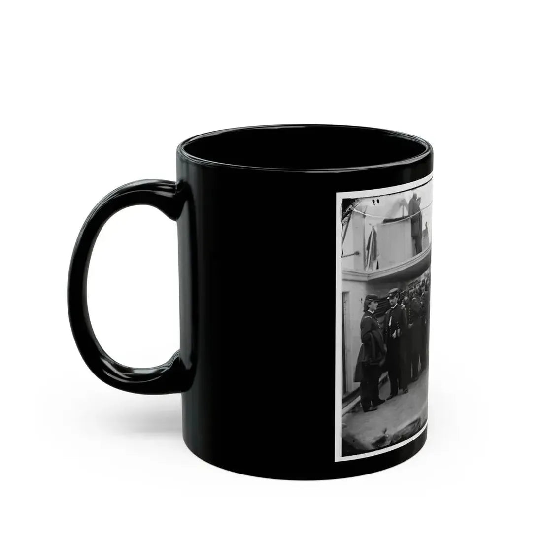 Hampton Roads, Va.  Rear Admiral David D. Porter And Staff Aboard His Flagship, U.S.S. Malvern (U.S. Civil War) Black Coffee Mug - Go Mug Yourself