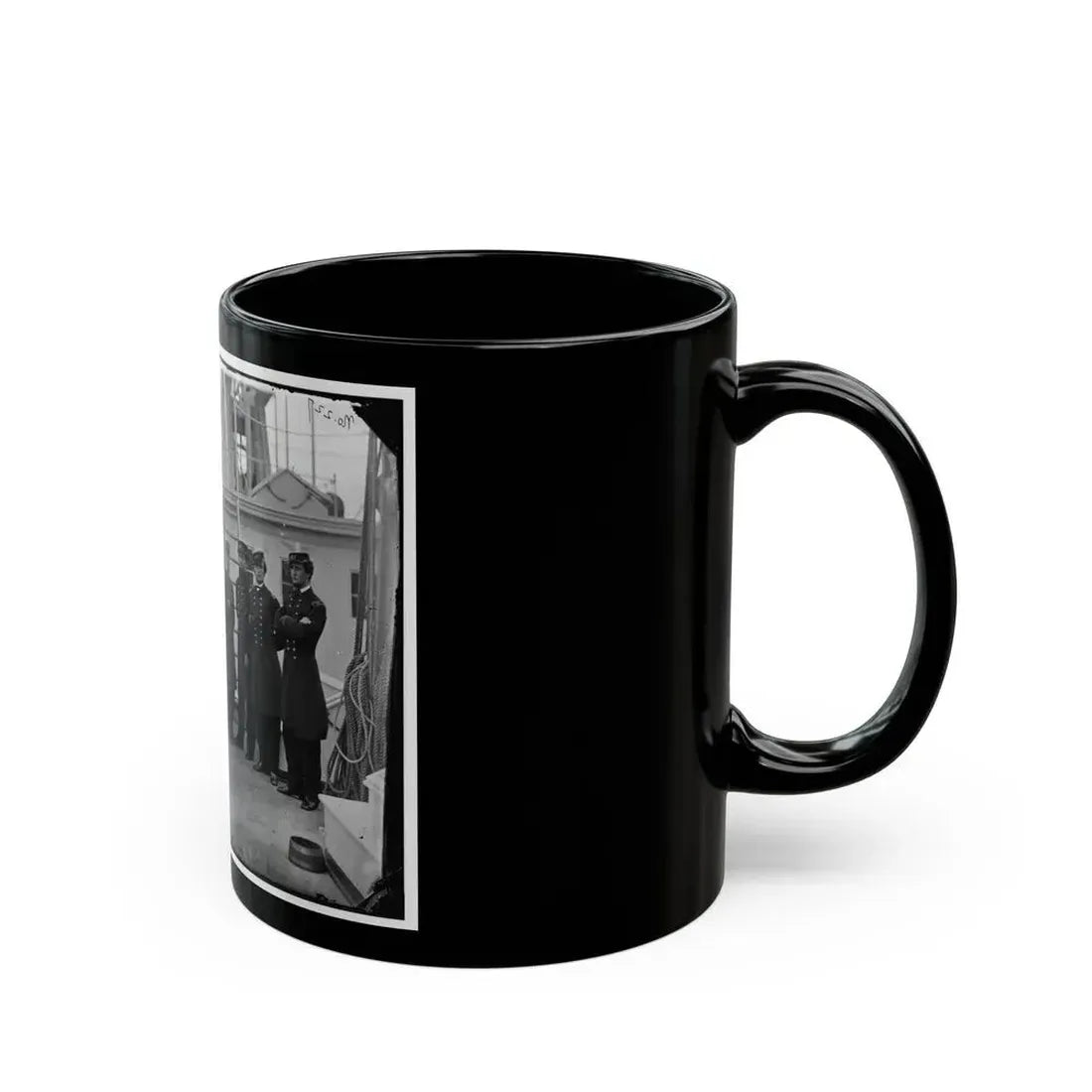 Hampton Roads, Va.  Rear Admiral David D. Porter And Staff Aboard His Flagship, U.S.S. Malvern (U.S. Civil War) Black Coffee Mug - Go Mug Yourself