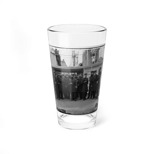 Hampton Roads, Va.  Rear Admiral David D. Porter And Staff Aboard His Flagship, U.S.S. Malvern (U.S. Civil War) Pint Glass 16oz 16oz - Go Mug Yourself