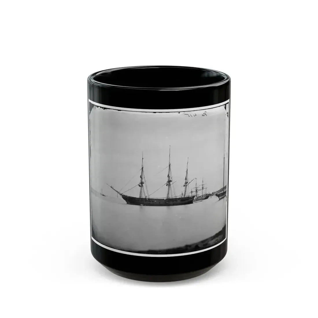 Hampton Roads, Va.  School Ship U.S.S. Sabine (U.S. Civil War) Black Coffee Mug 15oz - Go Mug Yourself