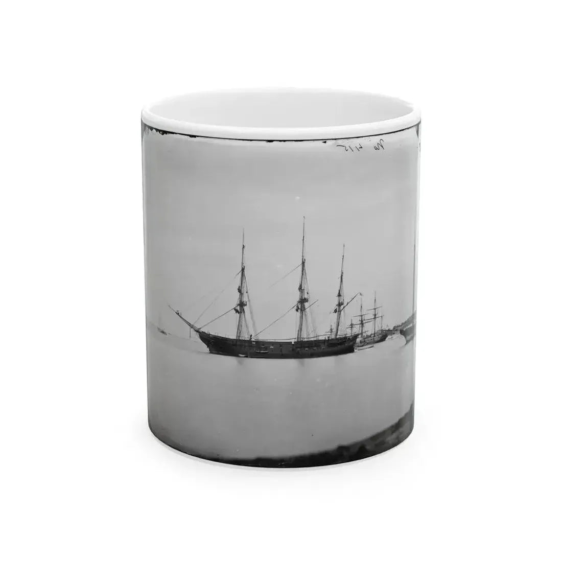 Hampton Roads, Va.  School Ship U.S.S. Sabine (U.S. Civil War) White Coffee Mug 11oz - Go Mug Yourself