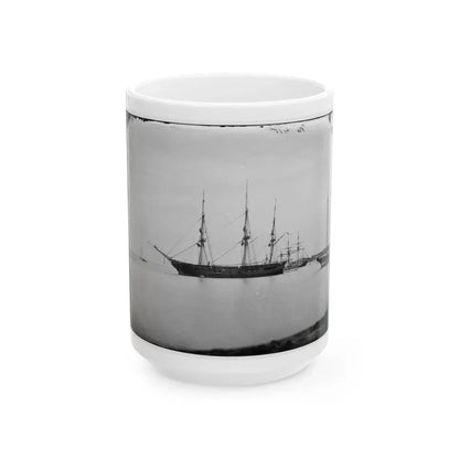 Hampton Roads, Va.  School Ship U.S.S. Sabine (U.S. Civil War) White Coffee Mug 15oz - Go Mug Yourself