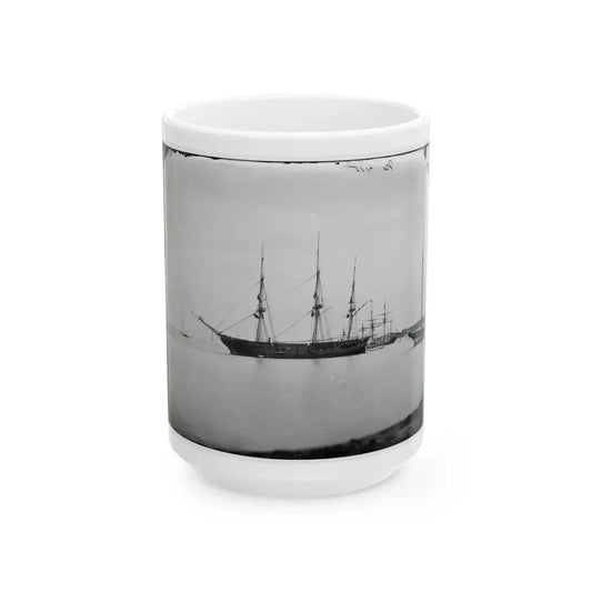 Hampton Roads, Va.  School Ship U.S.S. Sabine (U.S. Civil War) White Coffee Mug 15oz - Go Mug Yourself