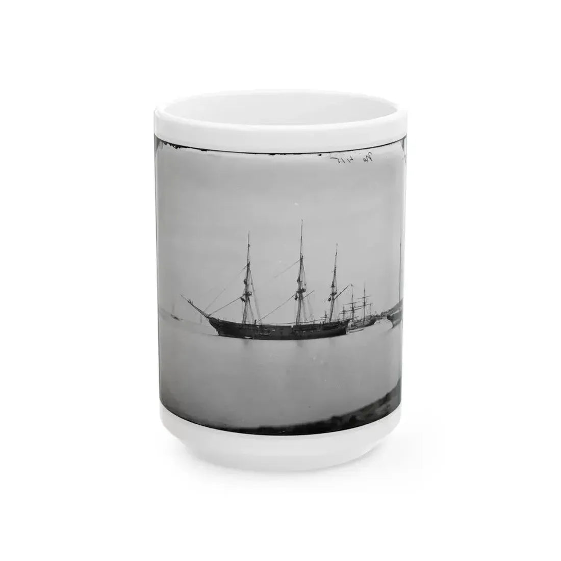 Hampton Roads, Va.  School Ship U.S.S. Sabine (U.S. Civil War) White Coffee Mug 15oz - Go Mug Yourself