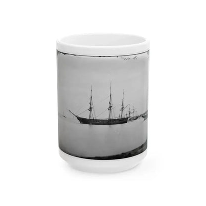 Hampton Roads, Va.  School Ship U.S.S. Sabine (U.S. Civil War) White Coffee Mug 15oz - Go Mug Yourself
