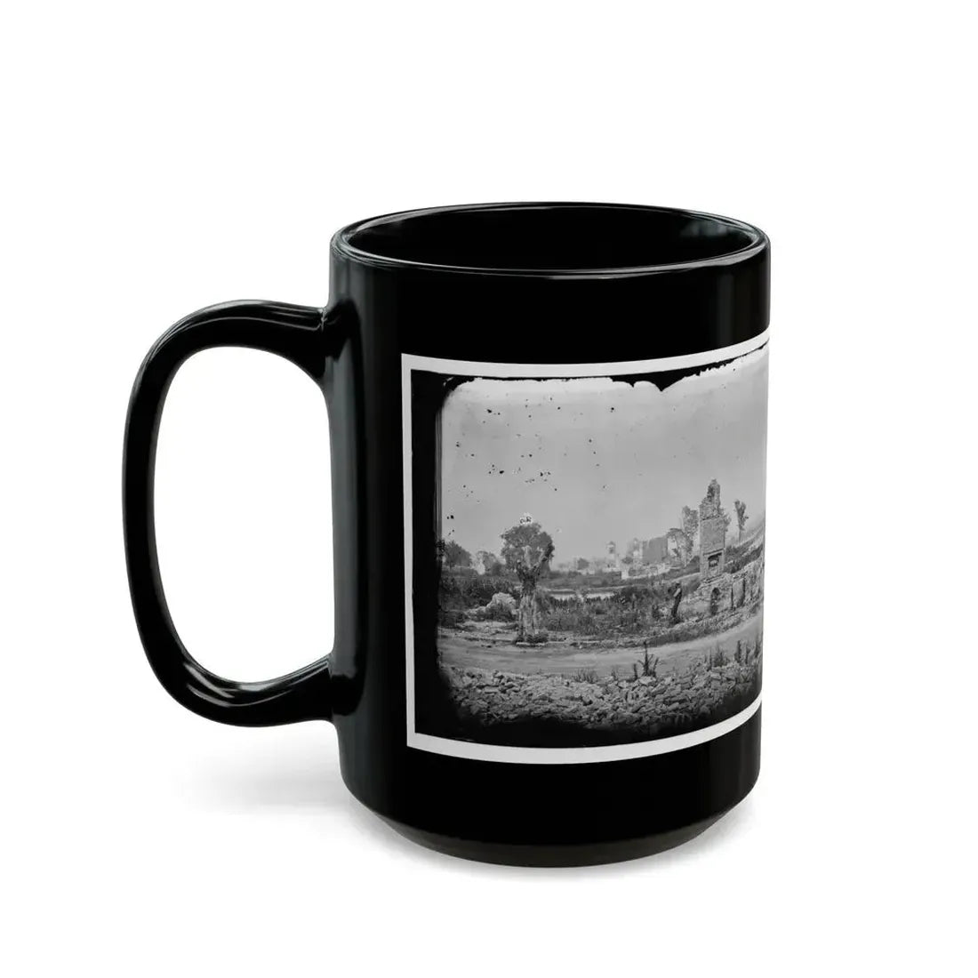 Hampton, Va. Brick Chimneys, Etc., Of Burned Houses (U.S. Civil War) Black Coffee Mug - Go Mug Yourself