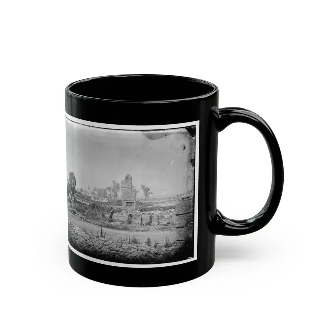 Hampton, Va. Brick Chimneys, Etc., Of Burned Houses (U.S. Civil War) Black Coffee Mug - Go Mug Yourself