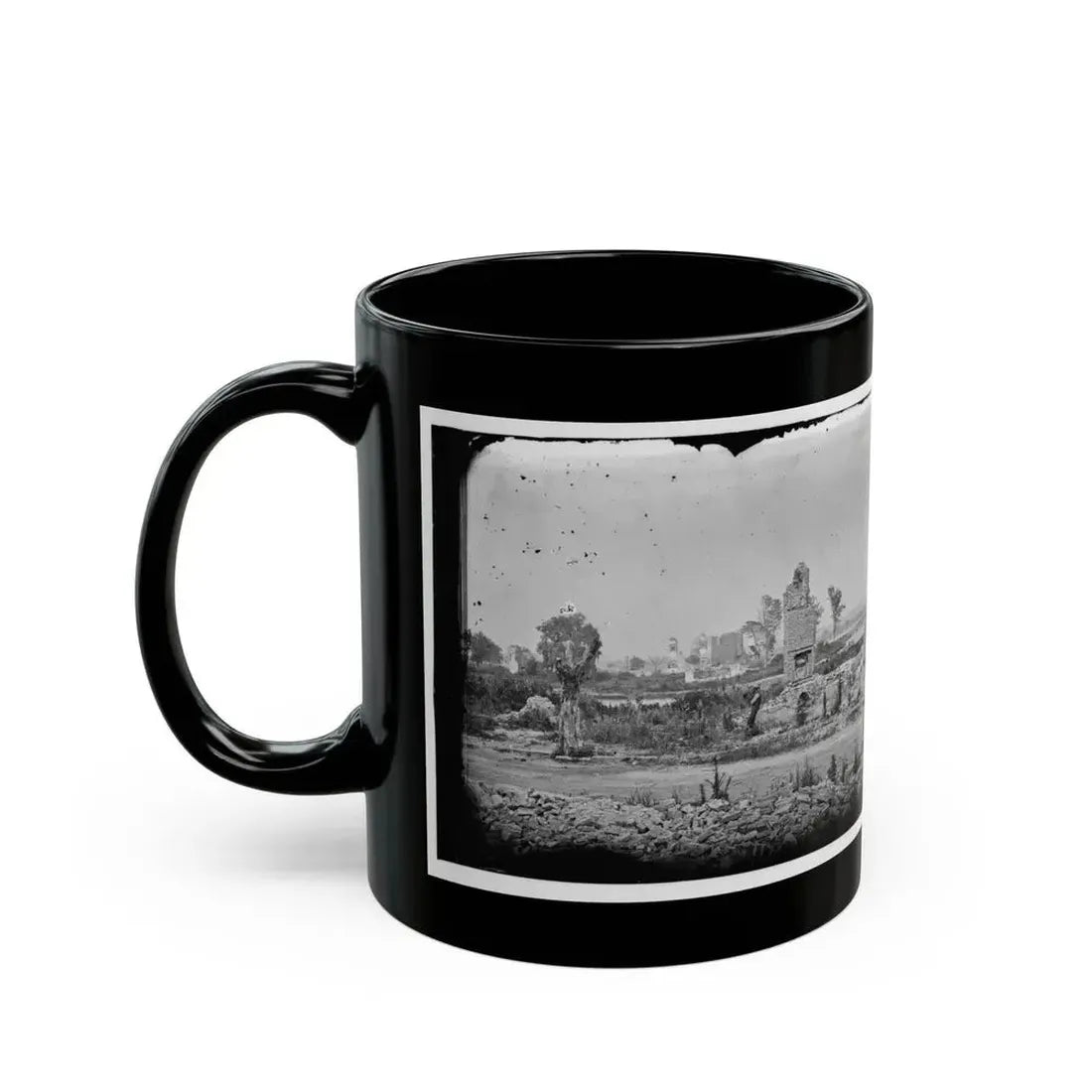 Hampton, Va. Brick Chimneys, Etc., Of Burned Houses (U.S. Civil War) Black Coffee Mug - Go Mug Yourself