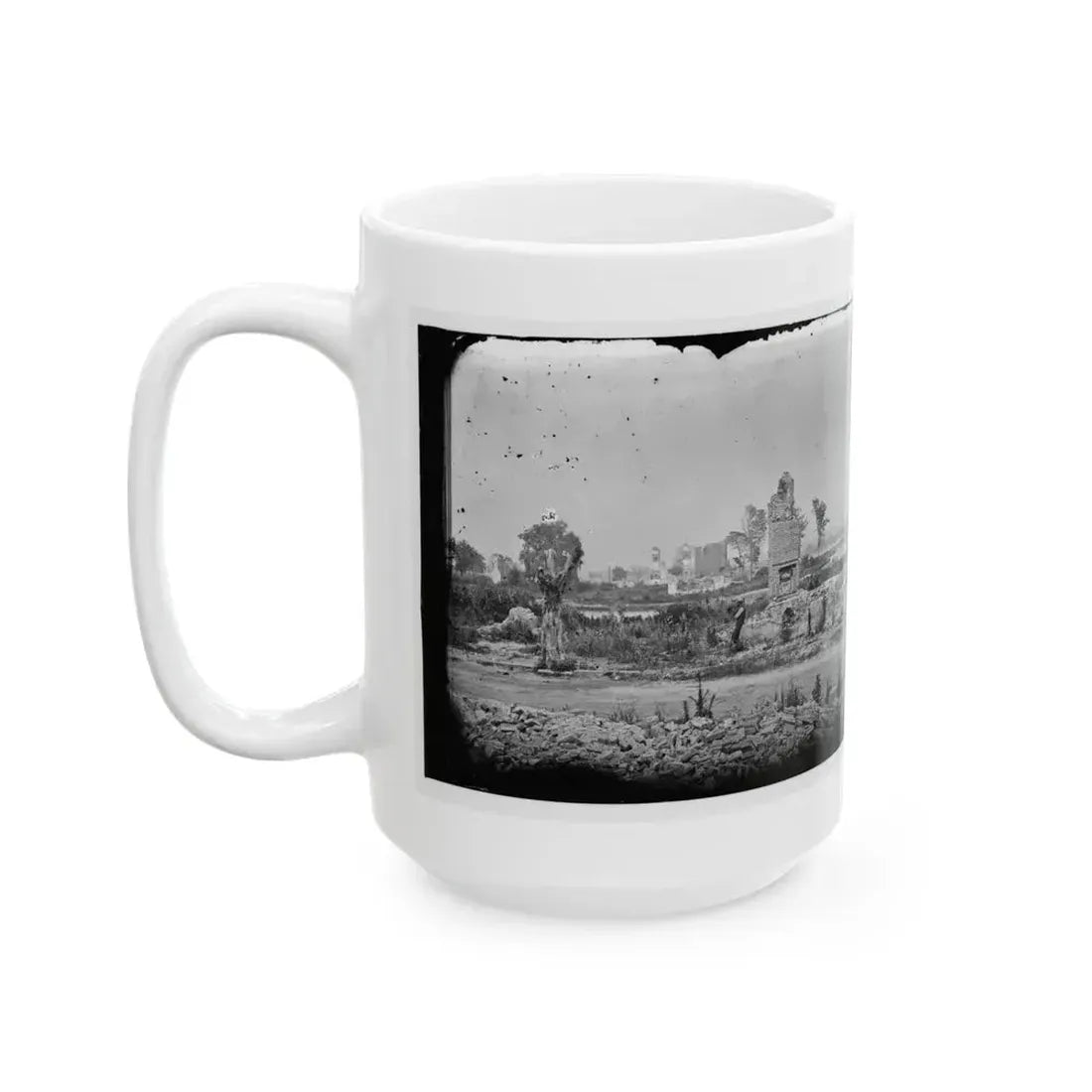 Hampton, Va. Brick Chimneys, Etc., Of Burned Houses (U.S. Civil War) White Coffee Mug - Go Mug Yourself