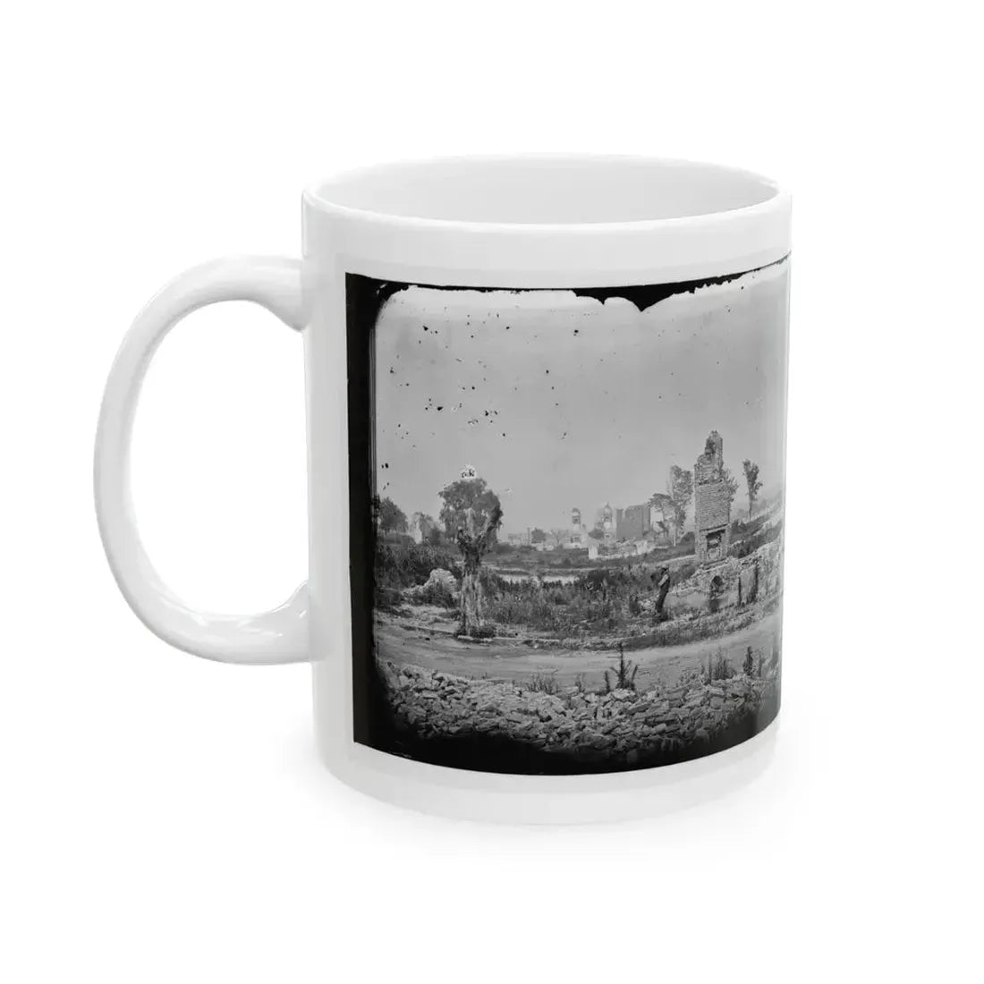 Hampton, Va. Brick Chimneys, Etc., Of Burned Houses (U.S. Civil War) White Coffee Mug - Go Mug Yourself