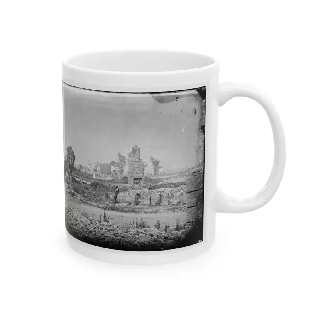 Hampton, Va. Brick Chimneys, Etc., Of Burned Houses (U.S. Civil War) White Coffee Mug - Go Mug Yourself