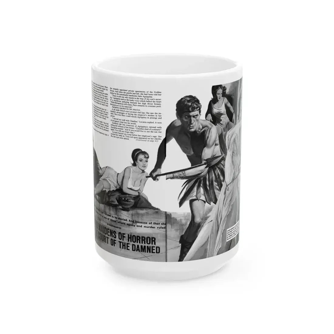 Hand Maidens of Horror in the Court of the Damned, World of Men - White Coffee Mug 15oz - Go Mug Yourself