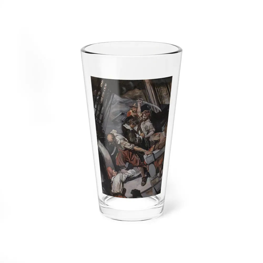 Hand-to-hand fighting on Ship Deck illustration, circa 1910 - Pint Glass 16oz 16oz - Go Mug Yourself