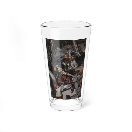 Hand-to-hand fighting on Ship Deck illustration, circa 1910 - Pint Glass 16oz 16oz - Go Mug Yourself