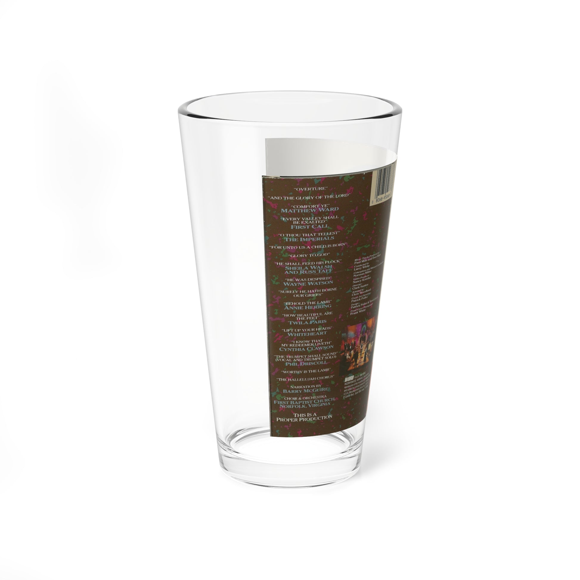 HANDELS YOUNG MESSIAH (VHS COVER) Pint Glass 16oz-Go Mug Yourself