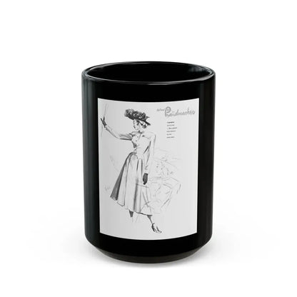 Handmachers fashion illustration (2), 1948 - Black Coffee Mug 15oz - Go Mug Yourself