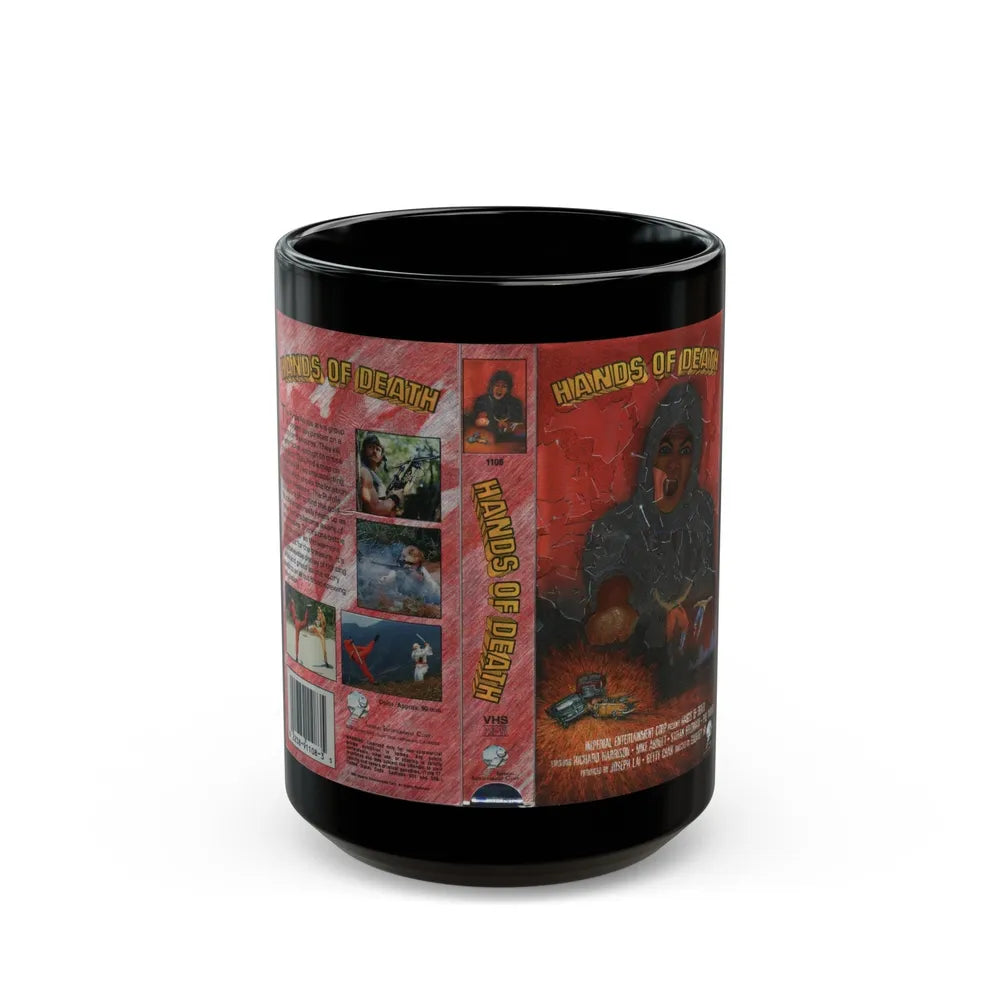 HANDS OF DEATH (VHS COVER) - Black Coffee Mug-15oz-Go Mug Yourself