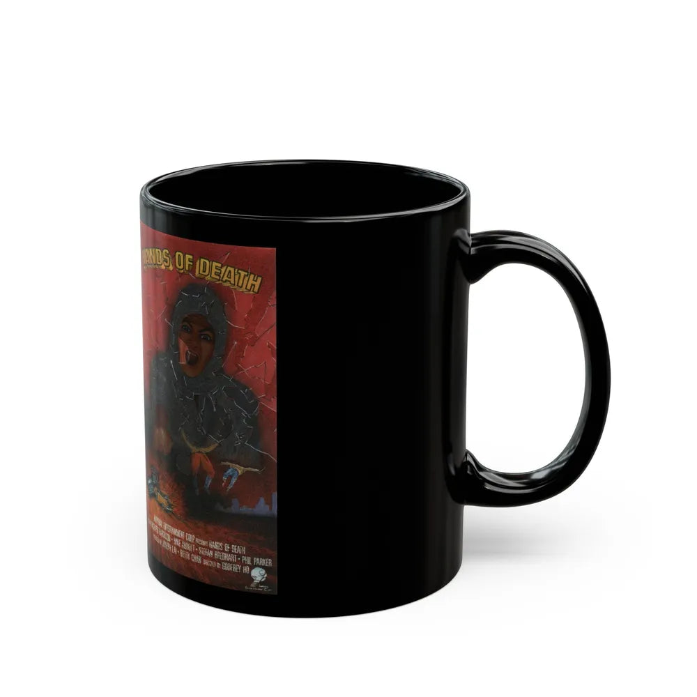 HANDS OF DEATH (VHS COVER) - Black Coffee Mug-Go Mug Yourself