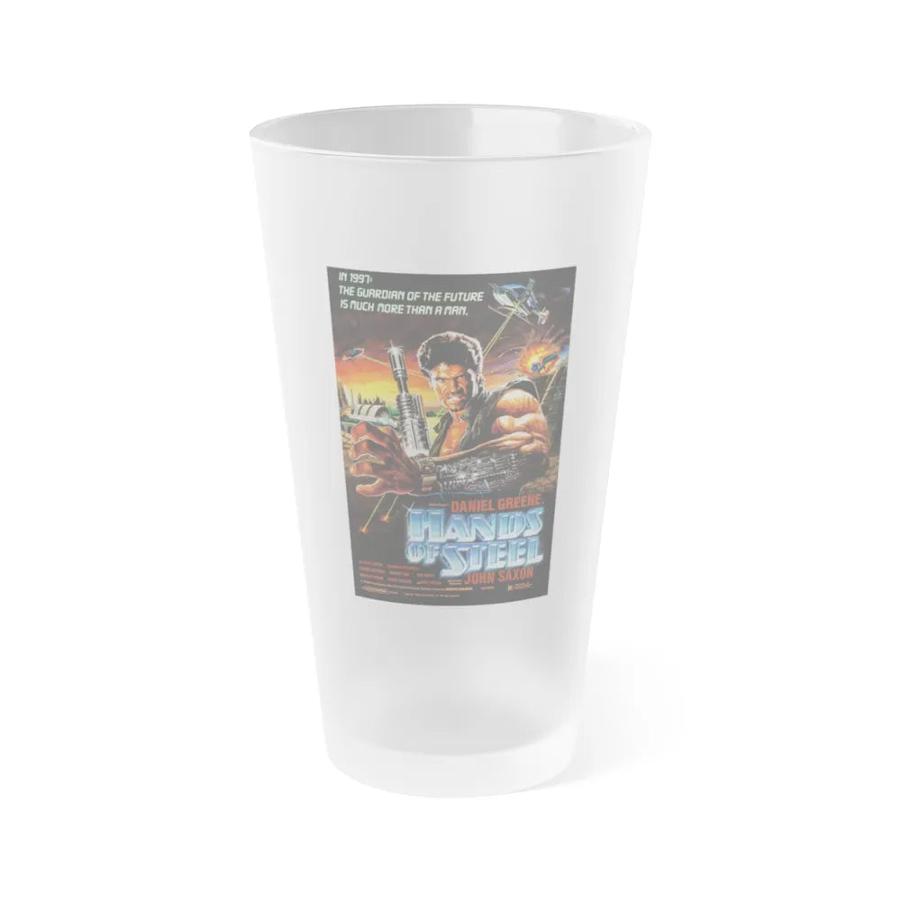 HANDS OF STEEL 1986 Movie Poster - Frosted Pint Glass 16oz-16oz-Frosted-Go Mug Yourself