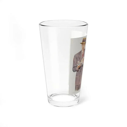 Handsome Man at the Perfume Counter, Hart Schaffner & Marx men's apparel advertisement, 1949 - Pint Glass 16oz - Go Mug Yourself