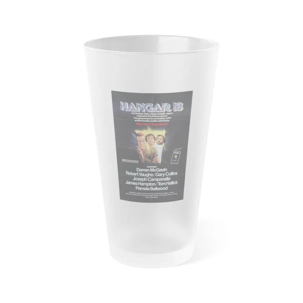 HANGAR 18 1980 Movie Poster - Frosted Pint Glass 16oz-16oz-Frosted-Go Mug Yourself