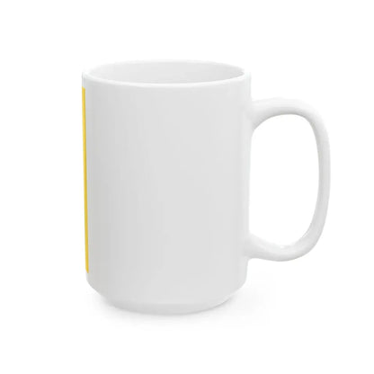 Hanging flag black yellow Bavarian colour (Germany) White Coffee Mug - Go Mug Yourself