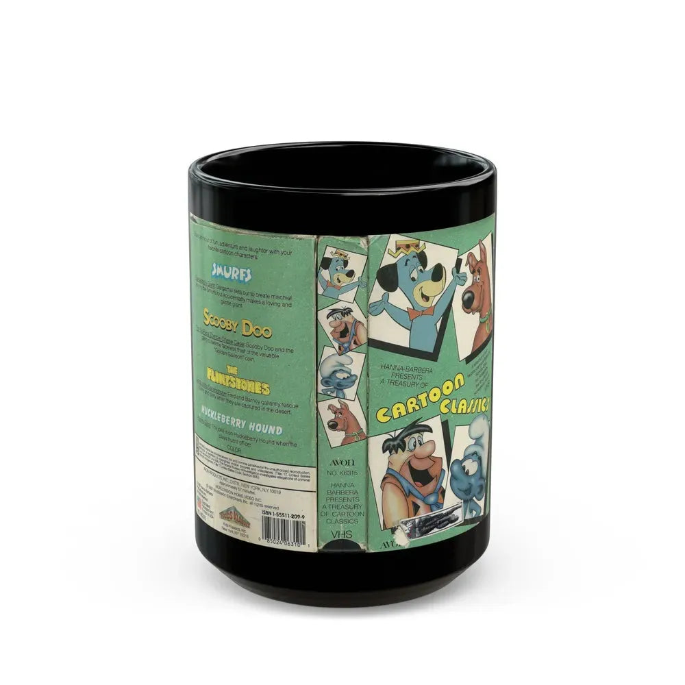 HANNA BARBERA CARTOON CLASSICS (VHS COVER) - Black Coffee Mug 15oz - Go Mug Yourself