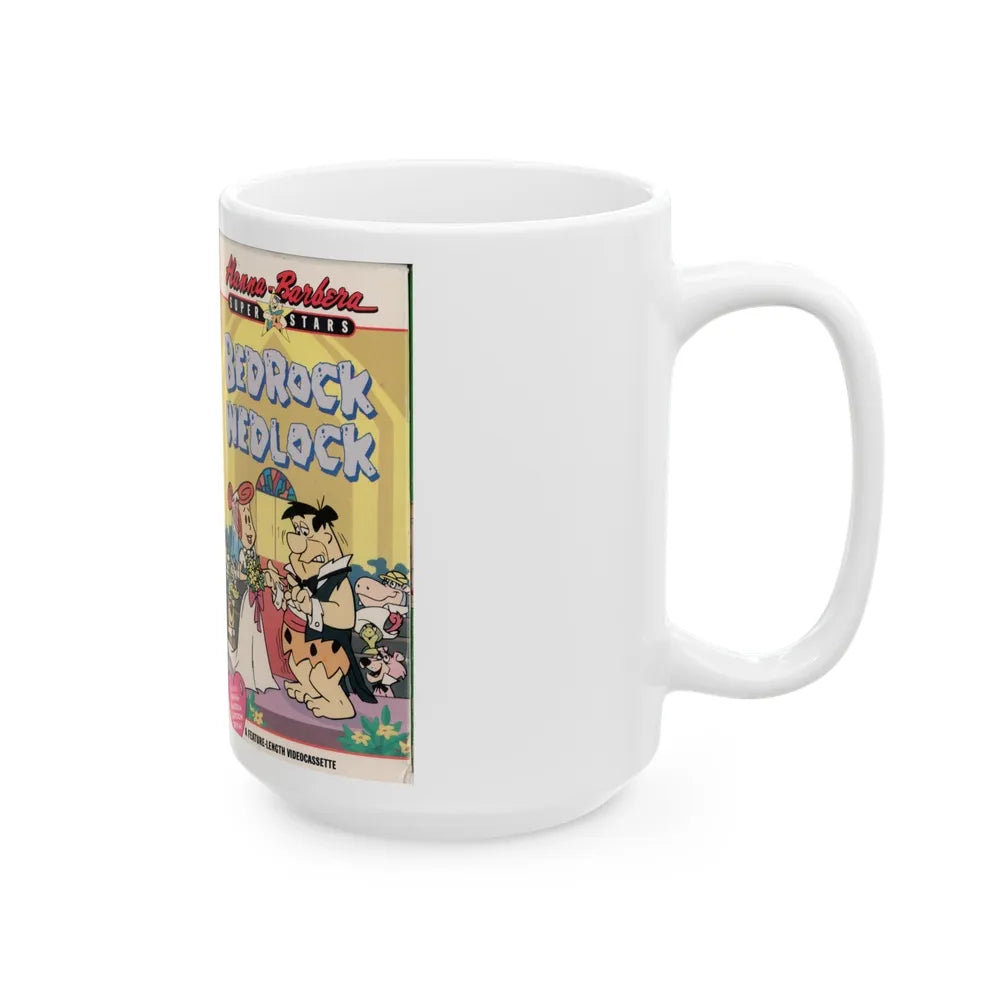 HANNA BARBERA SUPERSTARS BEDROCK WEDLOCK (VHS COVER) - White Coffee Mug-Go Mug Yourself