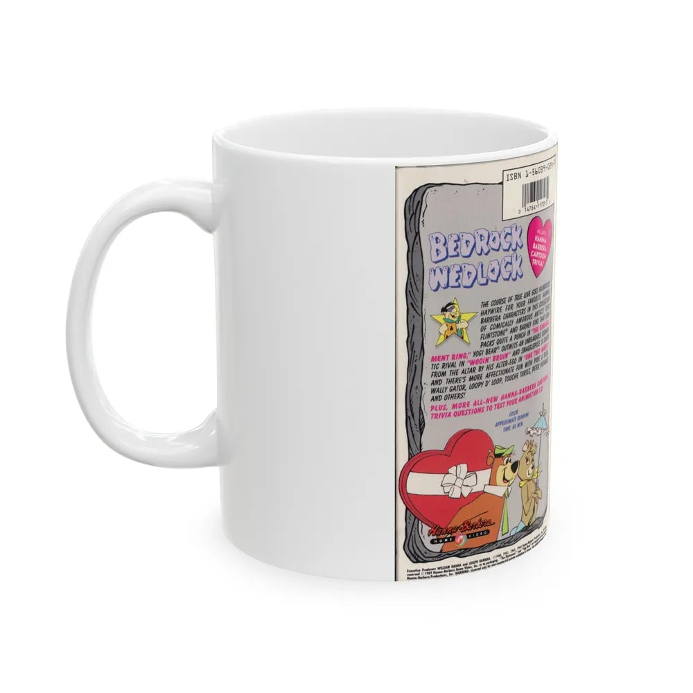 HANNA BARBERA SUPERSTARS BEDROCK WEDLOCK (VHS COVER) - White Coffee Mug-Go Mug Yourself