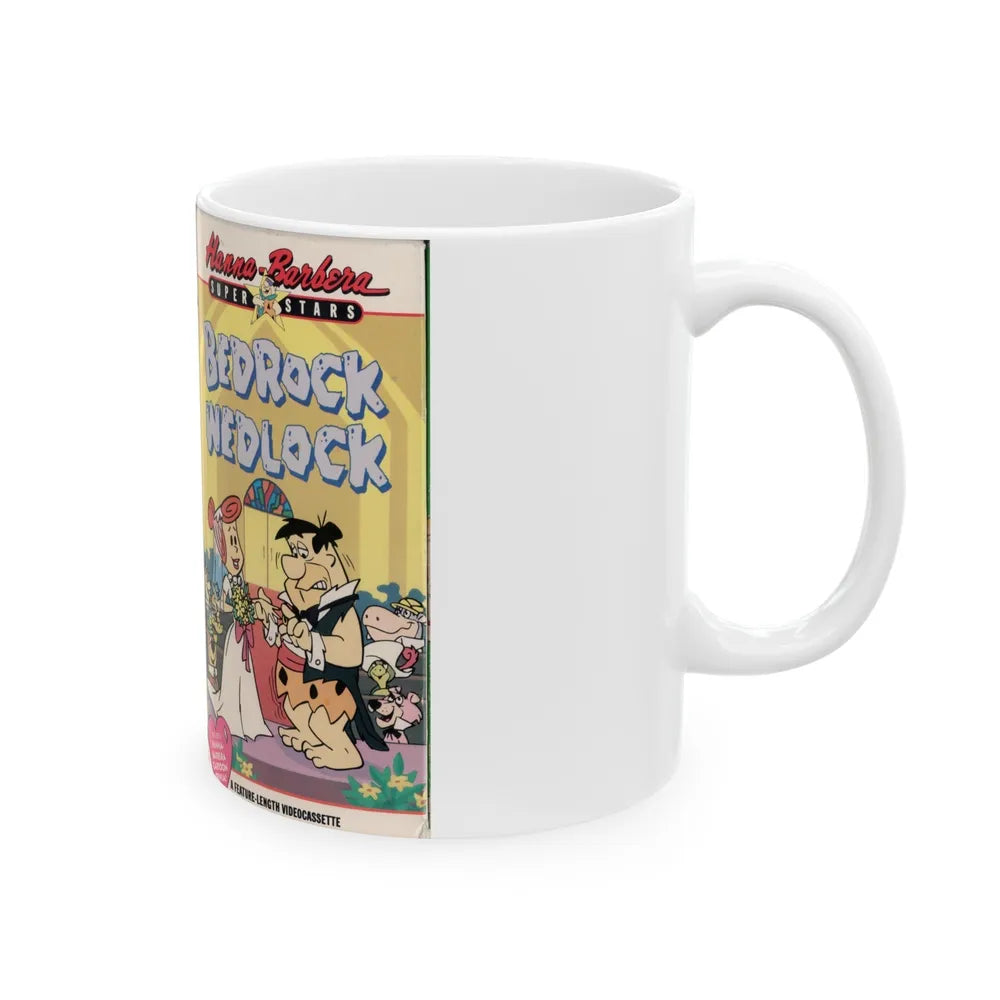 HANNA BARBERA SUPERSTARS BEDROCK WEDLOCK (VHS COVER) - White Coffee Mug-Go Mug Yourself