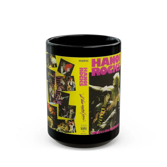 HANOI ROCKS LIVE AT MARQUEE (VHS COVER) - Black Coffee Mug 15oz - Go Mug Yourself