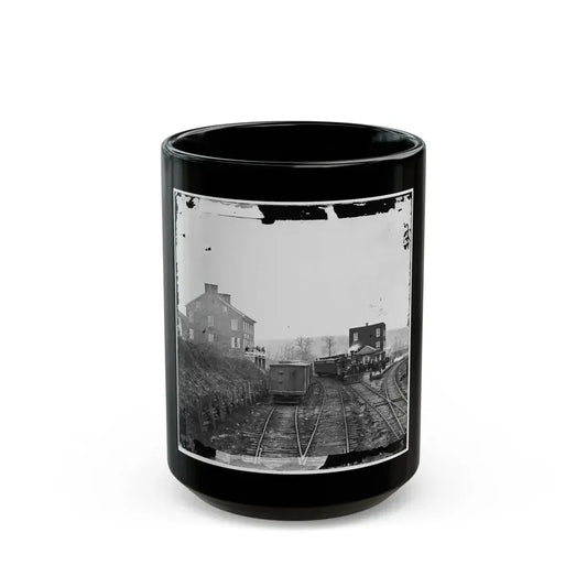 Hanover Junction, Pa. Passenger Train At Depot (U.S. Civil War) Black Coffee Mug 15oz - Go Mug Yourself