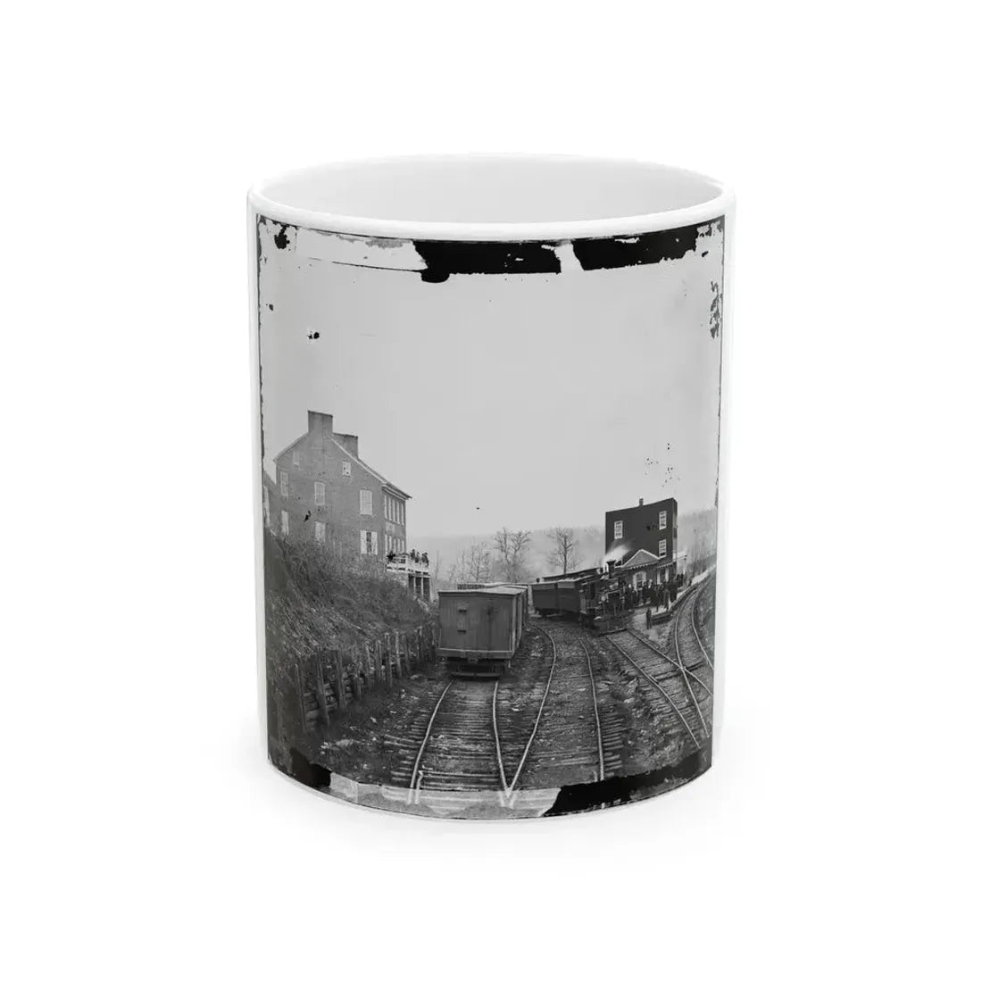 Hanover Junction, Pa. Passenger Train At Depot (U.S. Civil War) White Coffee Mug 11oz - Go Mug Yourself