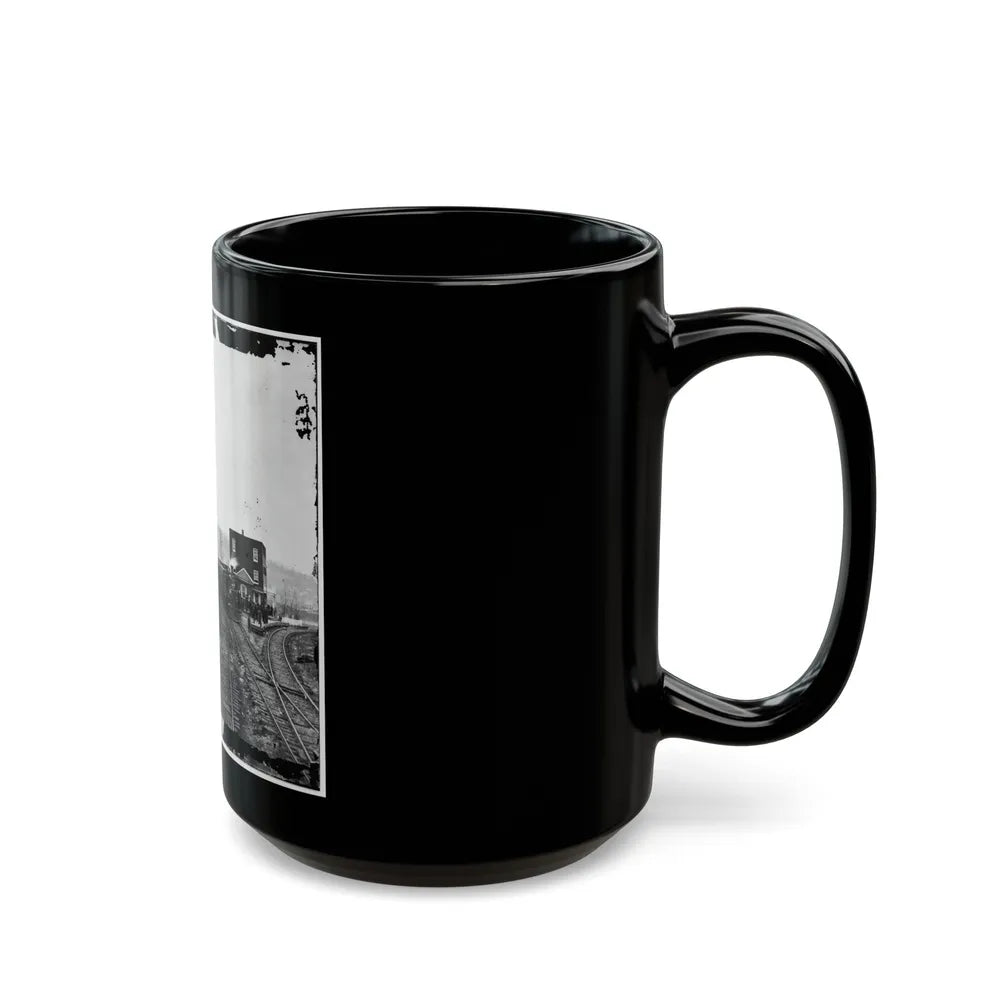 Hanover Junction, Pa. Passenger Train At Depot (U.S. Civil War) Black Coffee Mug-Go Mug Yourself