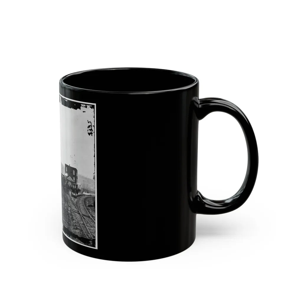 Hanover Junction, Pa. Passenger Train At Depot (U.S. Civil War) Black Coffee Mug-Go Mug Yourself