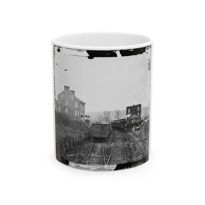 Hanover Junction, Pa. Passenger Train At Depot (U.S. Civil War) White Coffee Mug-11oz-Go Mug Yourself