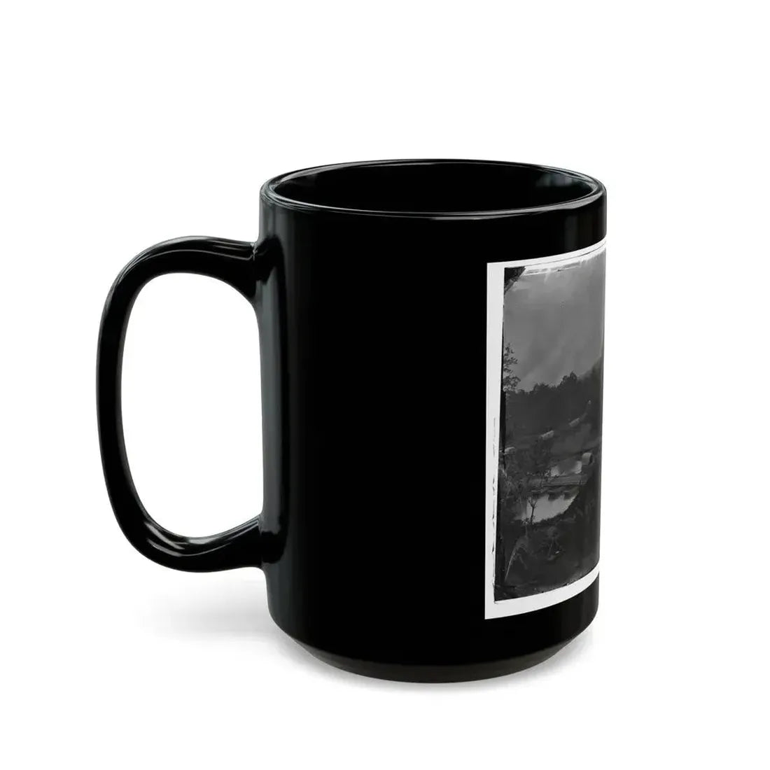 Hanovertown Ferry, Va.  Pontoon Bridges Across The Pamunkey, With Wagons (U.S. Civil War) Black Coffee Mug - Go Mug Yourself