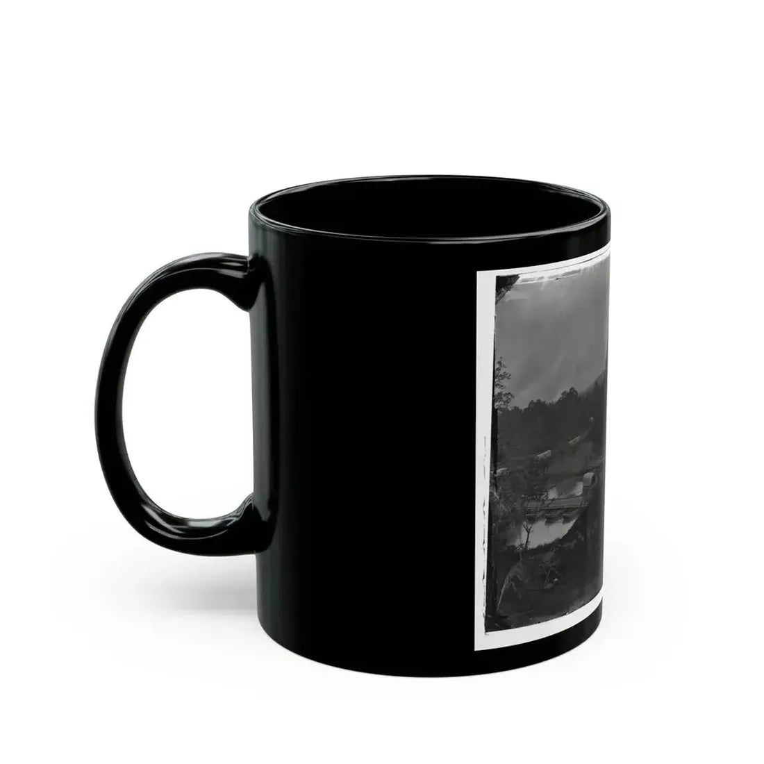 Hanovertown Ferry, Va.  Pontoon Bridges Across The Pamunkey, With Wagons (U.S. Civil War) Black Coffee Mug - Go Mug Yourself
