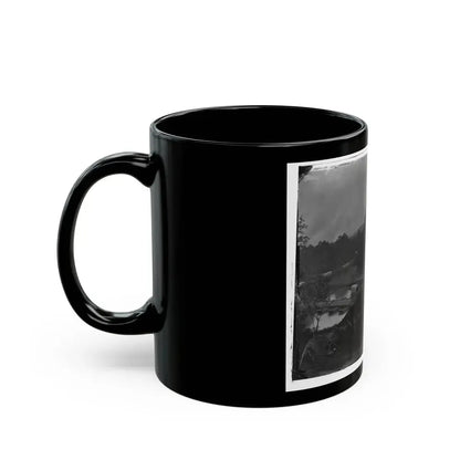 Hanovertown Ferry, Va.  Pontoon Bridges Across The Pamunkey, With Wagons (U.S. Civil War) Black Coffee Mug - Go Mug Yourself