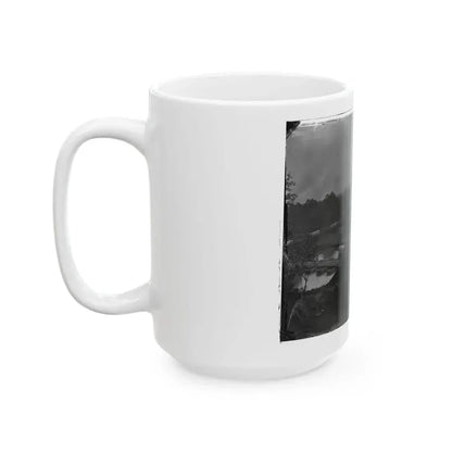 Hanovertown Ferry, Va.  Pontoon Bridges Across The Pamunkey, With Wagons (U.S. Civil War) White Coffee Mug - Go Mug Yourself